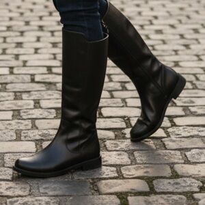 TIMBERLAND (6) Leather Mid Height Boots Zipper 1" Heel Sleek Comfort Durable - 6